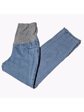 Womens Maternity Jeans Size Small Straight Low Rise Light Wash Denim Pants